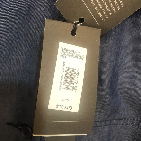 Armani Exchange AX small blue belted Jean jacket zipper & buckles NWT - Picture 6 of 10